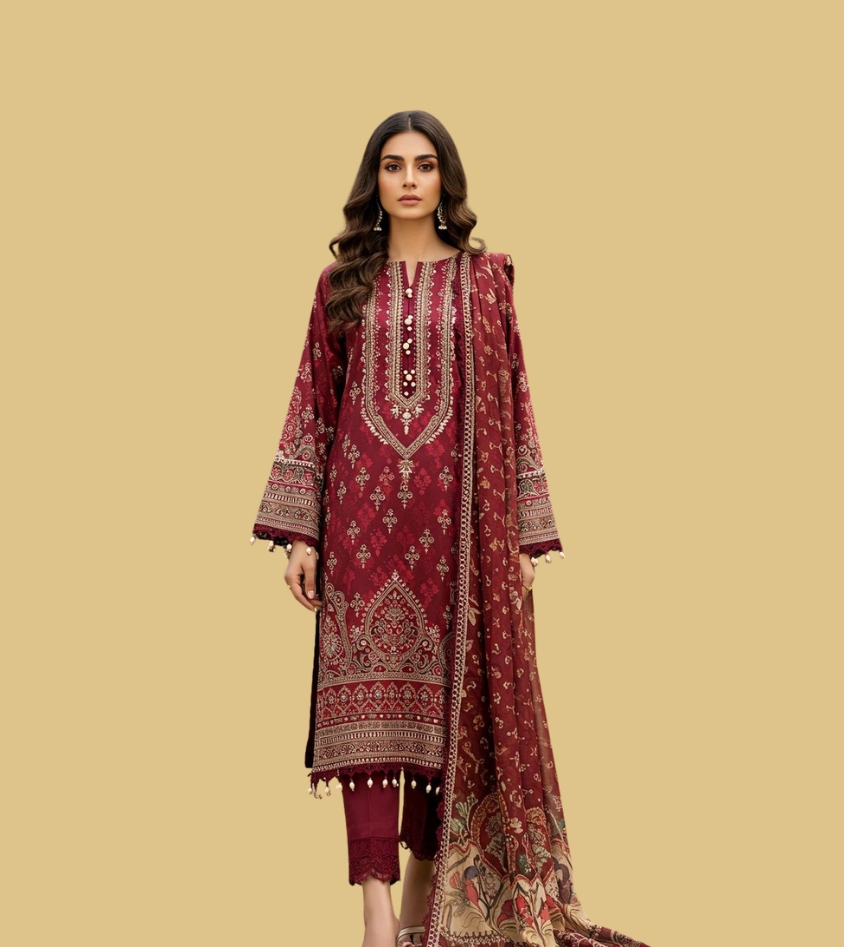 Gujju Women Rayon Blend Solid Straight Kurta with Pant & Dupatta